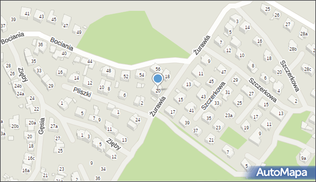 Szczecin, Żurawia, 20, mapa Szczecina