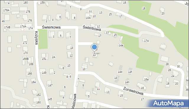 Tarnów, Żurawinowa, 12, mapa Tarnów