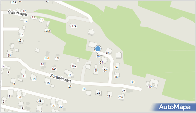 Tarnów, Żurawinowa, 26, mapa Tarnów
