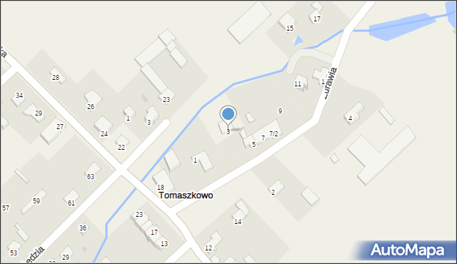 Tomaszkowo, Żurawia, 3, mapa Tomaszkowo