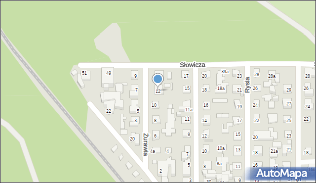 Toruń, Żurawia, 12, mapa Torunia