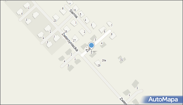 Trzcielin, Żubra, 2, mapa Trzcielin