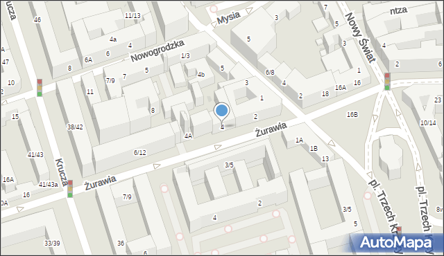 Warszawa, Żurawia, 4, mapa Warszawy