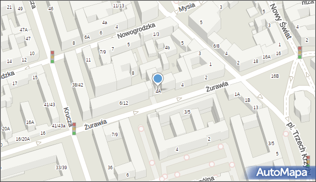 Warszawa, Żurawia, 4A, mapa Warszawy