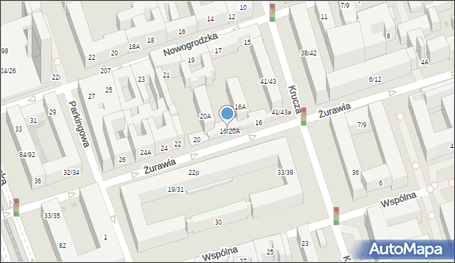 Warszawa, Żurawia, 18, mapa Warszawy