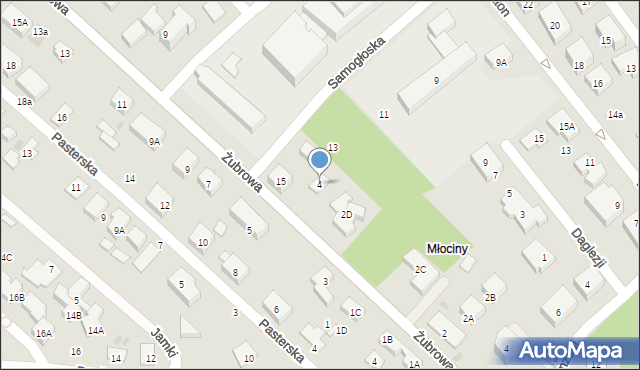 Warszawa, Żubrowa, 4, mapa Warszawy