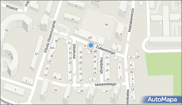 Warszawa, Żuławskiego Wawrzyńca, 5, mapa Warszawy
