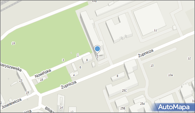 Warszawa, Żupnicza, 1, mapa Warszawy