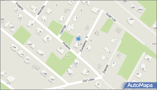 Warszawa, Żurawiny, 1, mapa Warszawy