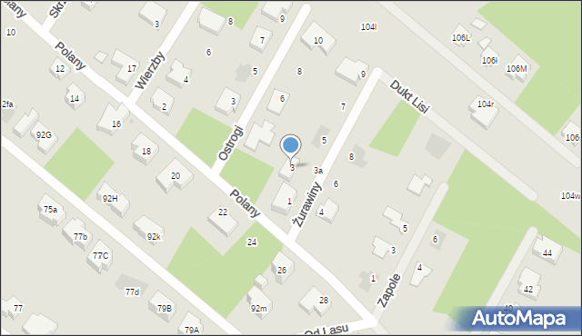 Warszawa, Żurawiny, 3, mapa Warszawy