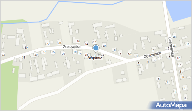 Wąsosz, Zuzowska, 13, mapa Wąsosz