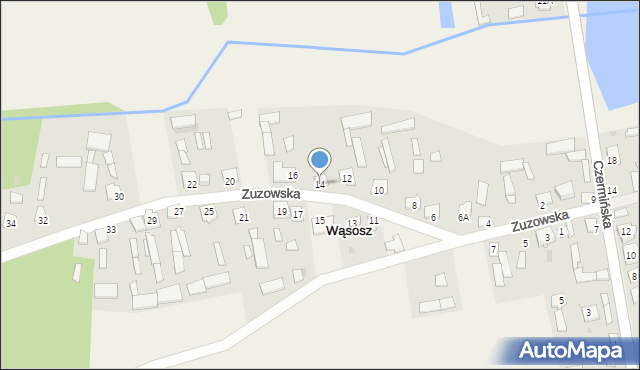 Wąsosz, Zuzowska, 14, mapa Wąsosz