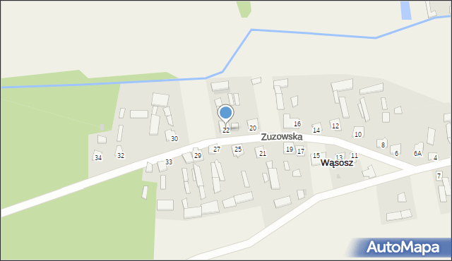 Wąsosz, Zuzowska, 22, mapa Wąsosz