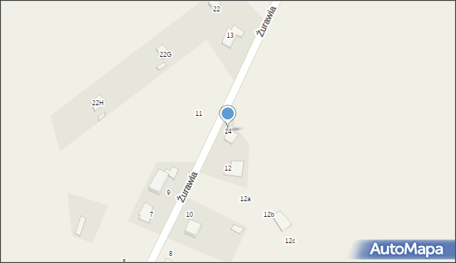 Wieniec-Zalesie, Żurawia, 14, mapa Wieniec-Zalesie