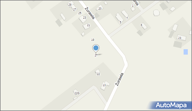 Wieniec-Zalesie, Żurawia, 17, mapa Wieniec-Zalesie