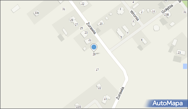 Wieniec-Zalesie, Żurawia, 19, mapa Wieniec-Zalesie