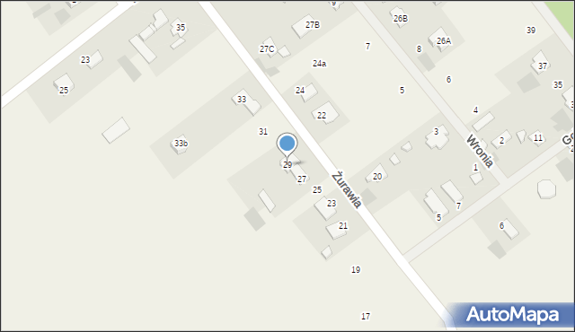 Wieniec-Zalesie, Żurawia, 29, mapa Wieniec-Zalesie