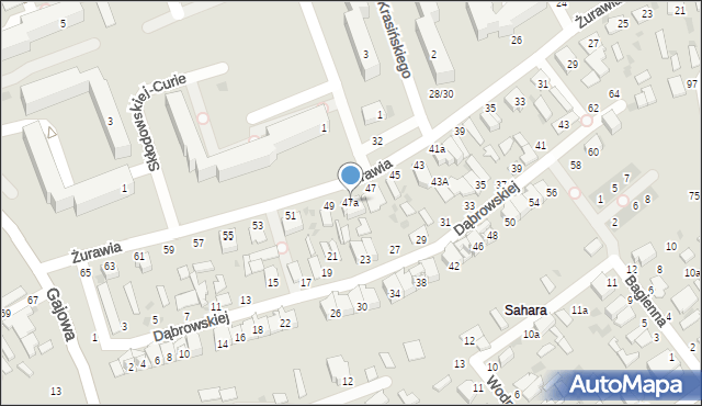 Włocławek, Żurawia, 47a, mapa Włocławka