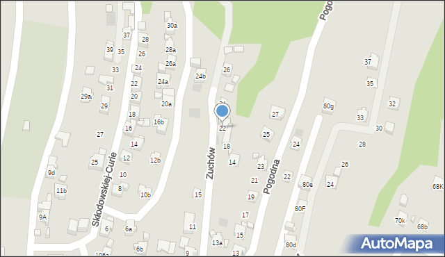 Wodzisław Śląski, Zuchów, 22, mapa Wodzisławia Śląskiego