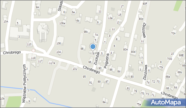 Wodzisław Śląski, Zuchów, 3, mapa Wodzisławia Śląskiego