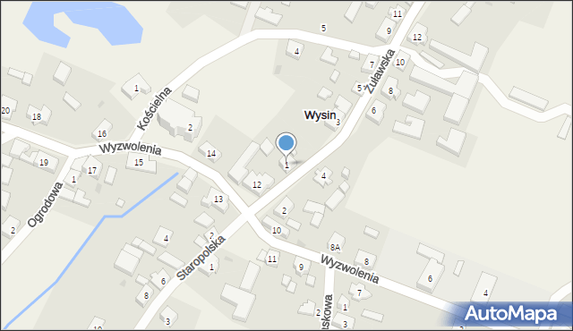 Wysin, Żuławska, 1, mapa Wysin