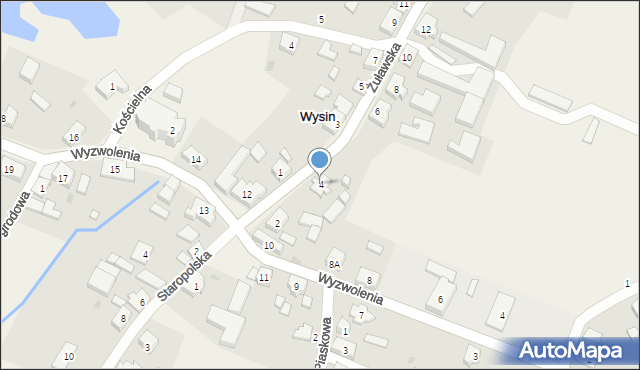 Wysin, Żuławska, 4, mapa Wysin