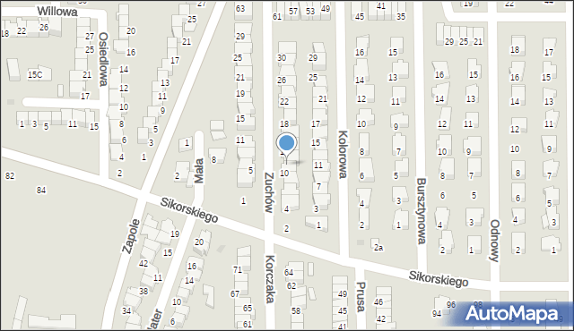 Wyszków, Zuchów, 12, mapa Wyszków