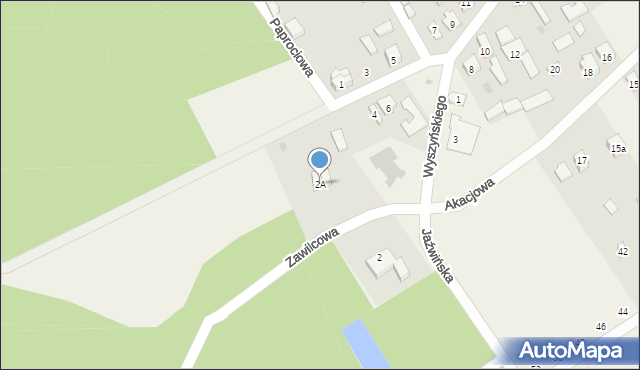 Zabieżki, Żurawinowa, 2A, mapa Zabieżki