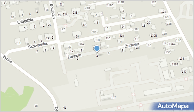 Ząbki, Żurawia, 4, mapa Ząbki