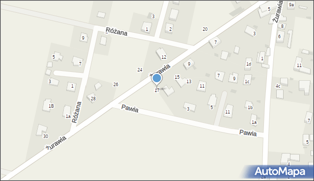 Zachowice, Żurawia, 17, mapa Zachowice