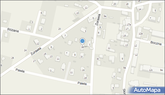 Zachowice, Żurawia, 1d, mapa Zachowice