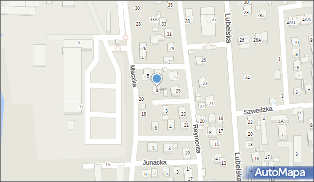 Zamość, Zuchów, 4, mapa Zamościa