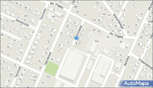 Zamość, Żurawia, 9, mapa Zamościa