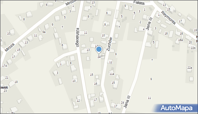 Żarki, Zuchów, 14, mapa Żarki