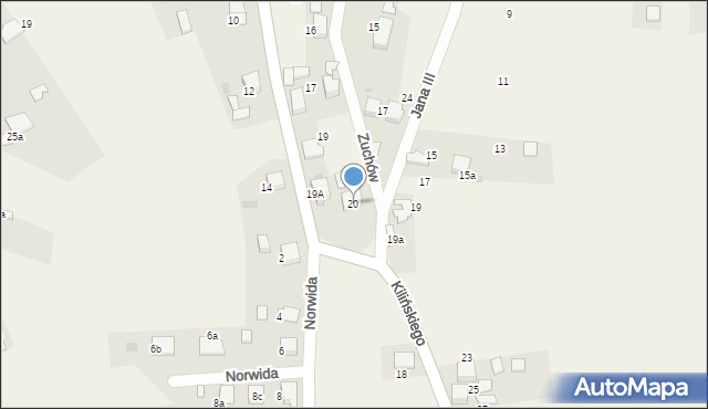 Żarki, Zuchów, 20, mapa Żarki