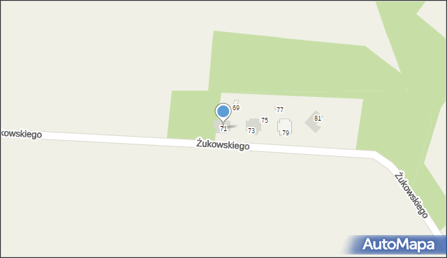Zawady, Żukowskiego Franciszka, por., 71, mapa Zawady
