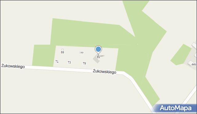 Zawady, Żukowskiego Franciszka, por., 81, mapa Zawady