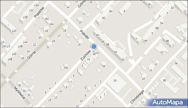 Zdzieszowice, Zuchów, 1a, mapa Zdzieszowice