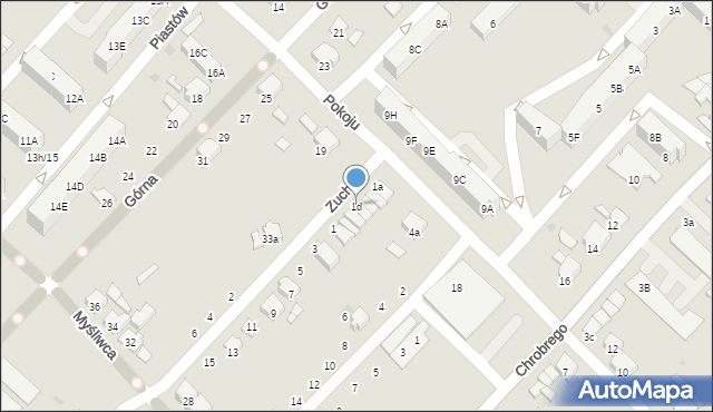 Zdzieszowice, Zuchów, 1d, mapa Zdzieszowice