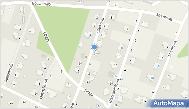 Zielonka, Żurawinowa, 7, mapa Zielonka