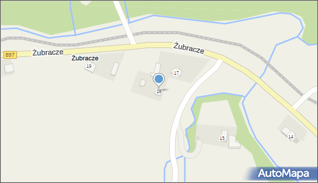 Żubracze, Żubracze, 18, mapa Żubracze