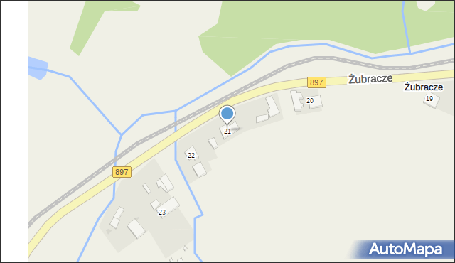 Żubracze, Żubracze, 21, mapa Żubracze