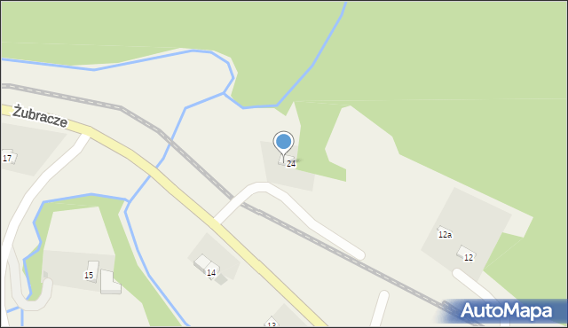 Żubracze, Żubracze, 24a, mapa Żubracze