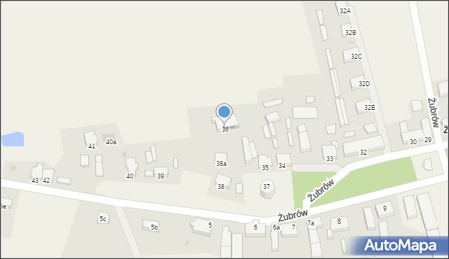 Żubrów, Żubrów, 36, mapa Żubrów