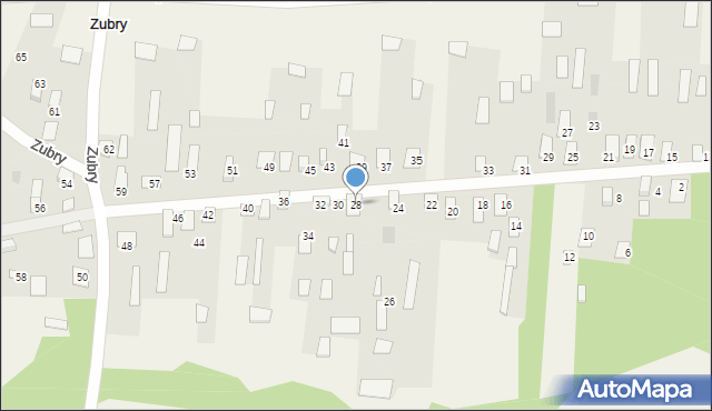 Zubry, Zubry, 28, mapa Zubry