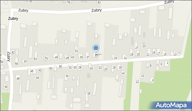 Zubry, Zubry, 35, mapa Zubry