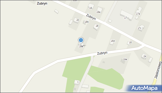 Żubryn, Żubryn, 16e, mapa Żubryn