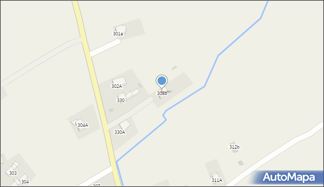 Zubrzyca Dolna, Zubrzyca Dolna, 308b, mapa Zubrzyca Dolna