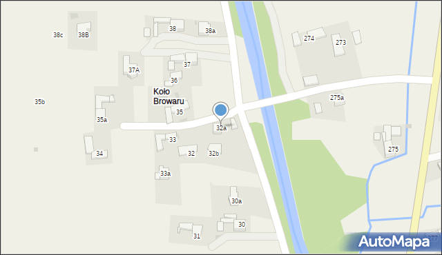 Zubrzyca Dolna, Zubrzyca Dolna, 32a, mapa Zubrzyca Dolna