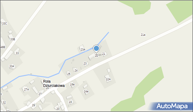 Zubrzyca Górna, Zubrzyca Górna, 22, mapa Zubrzyca Górna
